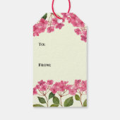 Verjaardag Waterverf Roze Hydrangea Lacecaps Cadeaulabel (Achterkant)
