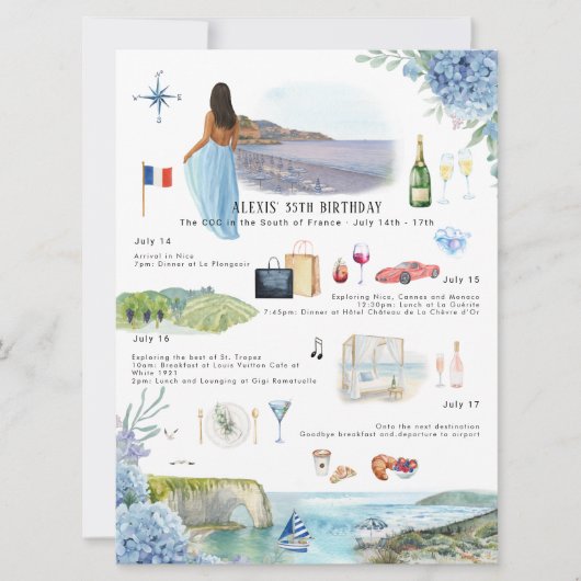 Verjaardag Weekend Reisplan | Zuid Frankrijk Kaart (Voorkant)