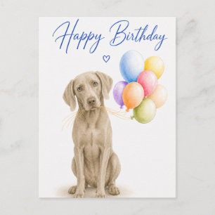 Verjaardag Weimaraner Briefkaart
