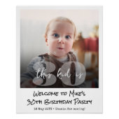 Verjaardag Welkom "Dit Kind"  foto snapshot Perfect Poster (Voorkant)