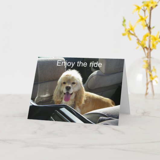 VERJAARDAG WENSEN VAN COCKER SPANIEL KAART (Gele Bloem)