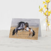 Verjaardag Wenskaart voor wilde paarden Kaart (Gele Bloem)