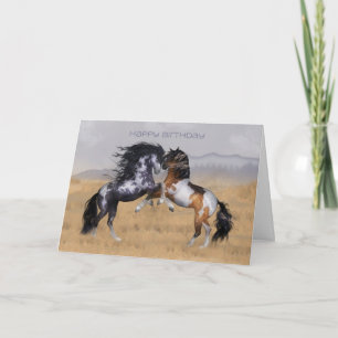 Verjaardag Wenskaart voor wilde paarden Kaart