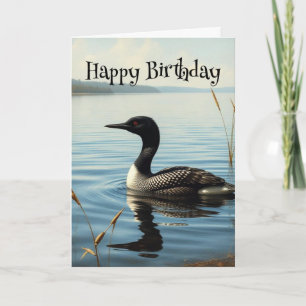 Verjaardag Wildlife Common Loon Bird Natuur Kaart