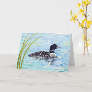 Verjaardag Wildlife Loon Blue Waters Relax Geniet Kaart
