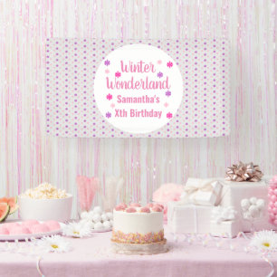 Verjaardag Winter Wonderland Spandoek