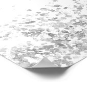 Verjaardag wit zilveren glitter welkom poster (Hoek)