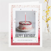 verjaardag witte cake afbeelding kaart (Gele Bloem)