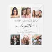 Verjaardag witte foto collage vrienden fleece deken (Voorkant)