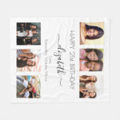 Verjaardag witte foto collage vrienden fleece deken (Voorkant (Horizontaal))