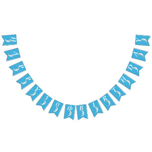 Verjaardag Witte Halve Maan Met Gezicht Sterren Aq Vlaggetjes