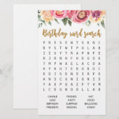 Verjaardag Woord zoekspel Verjaardagsfeest (Voorkant / Achterkant)