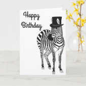 Verjaardag Zebra Kaart (Gele Bloem)