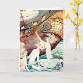 Verjaardag zeemeerminnen en zusters schip kaart (Gele Bloem)