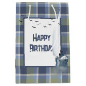 Verjaardag zeilboot op Plaid Medium Cadeauzakje (Voorkant)