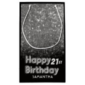 Verjaardag zilver Glitter Sparkles Klein Cadeauzakje (Achterkant)