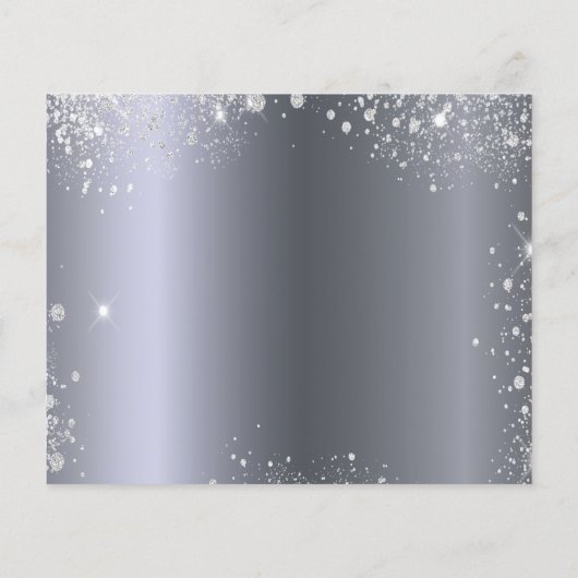 Verjaardag zilverblauw budget behalve datum flyer (Achterkant)