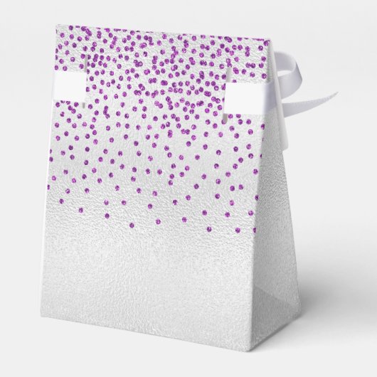 Verjaardag zilveren paarse dank u bedankdoosjes (Achterkant)
