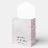 Verjaardag zilveren roze glitter dank u bedankdoosjes (Geopend)