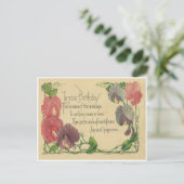 verjaardag zoete erwten briefkaart (Staand voorkant)
