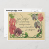 verjaardag zoete erwten briefkaart (Voorkant / Achterkant)