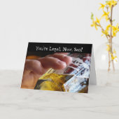 Verjaardag, zoon, legaal, 21. Bier in glas. Kaart (Gele Bloem)