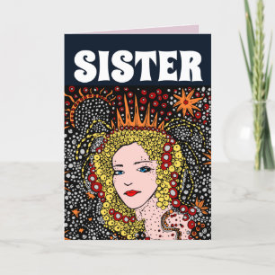 VERJAARDAG ZUSTER PRETTIGE DAME KONINGIN KAARTEN