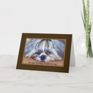 Verjaardag, zwager, slaperige Shih Tzu-hond Kaart