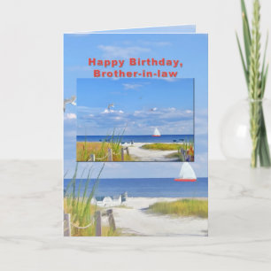 Verjaardag, zwager, strand en oceaan Kaart