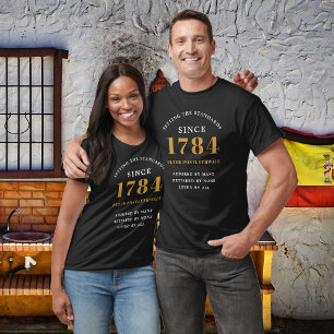 Verjaardag zwart goud elk jaar t-shirt