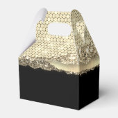 Verjaardag Zwart Goud Glitter Naam Dank u Bedankdoosjes (Achterkant)