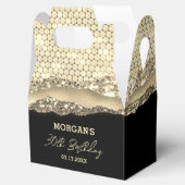 Verjaardag Zwart Goud Glitter Naam Dank u Bedankdoosjes (Geopend)