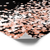 Verjaardag zwart roos gouden welkom poster (Hoek)