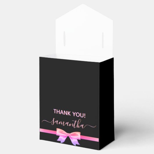 Verjaardag zwart roze goud druppels dank u bedankdoosjes (Geopend)
