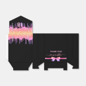 Verjaardag zwart roze goud druppels dank u bedankdoosjes (Uitgevouwen)