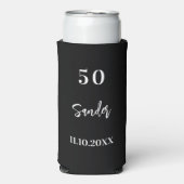 Verjaardag zwart wit script minimalist (Seltzer Voorkant)