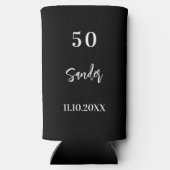 Verjaardag zwart wit script minimalist (Achterkant)
