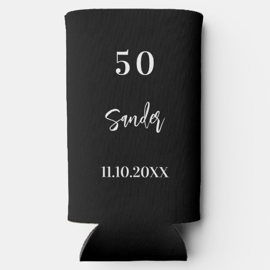 Verjaardag zwart wit script minimalist (Achterkant)