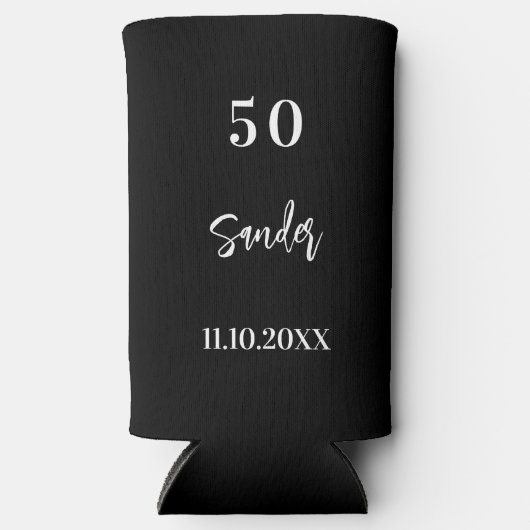 Verjaardag zwart wit script minimalist (Voorkant)