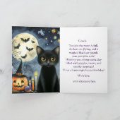 Verjaardag zwarte kat Halloween Kaart (Binnen)