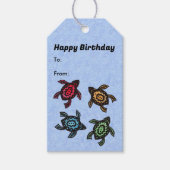 Verjaardag Zwarte Schildpadden Abstract gekleurde  Cadeaulabel (Voorkant)