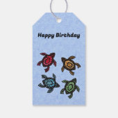 Verjaardag Zwarte Schildpadden Abstract gekleurde  Cadeaulabel (Achterkant)