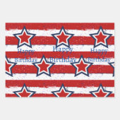 Verjaardagen met Uncle Sam Inpakpapier Vel (Voorkant 2)