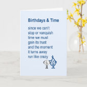 Verjaardagen & Tijd - een grappig Kaart (Gele Bloem)