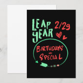 Verjaardagen zijn speciale schrikkeljaar 29 februa kaart (Voorkant / Achterkant)