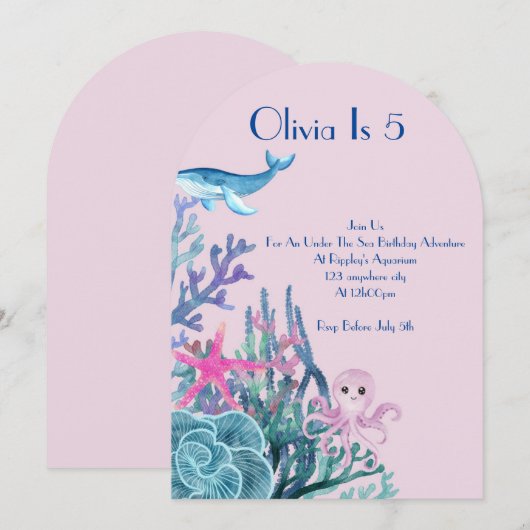 VERJAARDAGKAART AVONTUUR ONDER DE ZEE KAART (Voorkant / Achterkant)