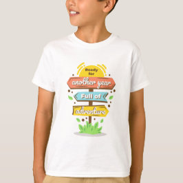 Verjaardags Avontuur Tekenen Natuur T-shirt