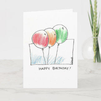 verjaardags ballons kaart