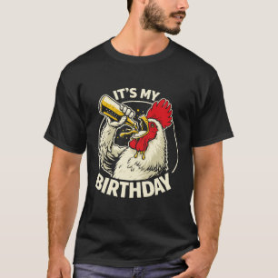 Verjaardags Bier Kletterende Haan T-shirt