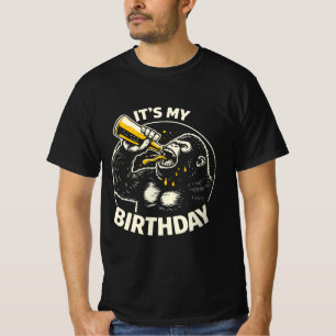 Verjaardags Bier Kotsende Gorilla T-shirt